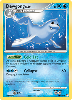 Dewgong z edície Mysterious Treasures, karta č.45
