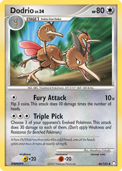 Dodrio z edície Mysterious Treasures, karta č.46