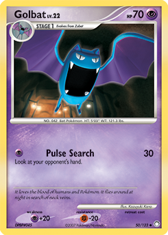 Golbat z edície Mysterious Treasures, karta č.50