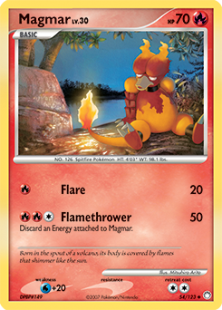 Magmar z edície Mysterious Treasures, karta č.54