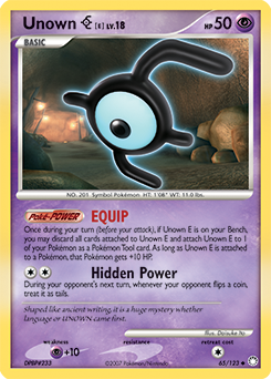 Unown [E] z edície Mysterious Treasures, karta č.65