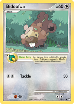 Bidoof z edície Mysterious Treasures, karta č.73