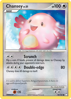 Chansey z edície Mysterious Treasures, karta č.76