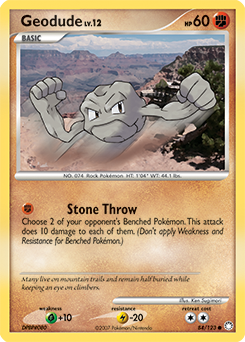 Geodude z edície Mysterious Treasures, karta č.84