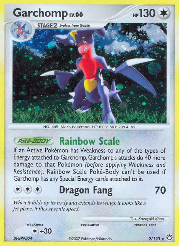 Garchomp z edície Mysterious Treasures, karta č.9