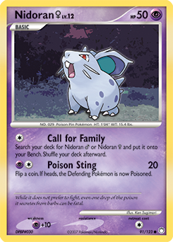 Nidoran ♀ z edície Mysterious Treasures, karta č.91