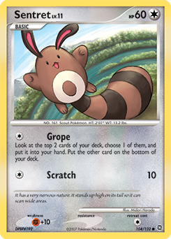 Sentret z edície Secret Wonders, karta č.104