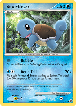Squirtle z edície Secret Wonders, karta č.112