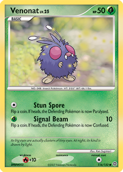 Venonat z edície Secret Wonders, karta č.116