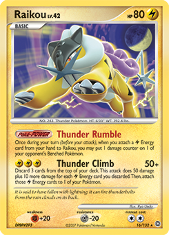 Raikou z edície Secret Wonders, karta č.16