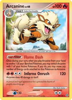 Arcanine z edície Secret Wonders, karta č.22