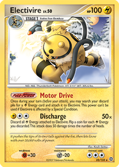 Electivire z edície Secret Wonders, karta č.25