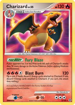 Charizard z edície Secret Wonders, karta č.3