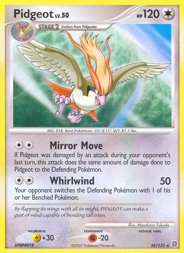 Pidgeot z edície Secret Wonders, karta č.35