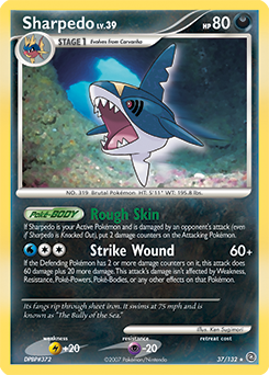 Sharpedo z edície Secret Wonders, karta č.37