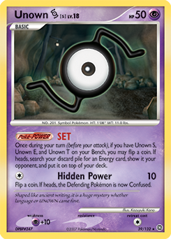 Unown [S] z edície Secret Wonders, karta č.39