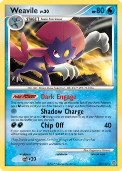Weavile z edície Secret Wonders, karta č.40