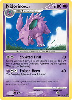 Nidorino z edície Secret Wonders, karta č.57