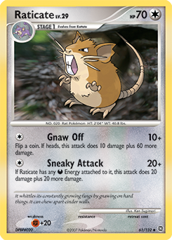 Raticate z edície Secret Wonders, karta č.61