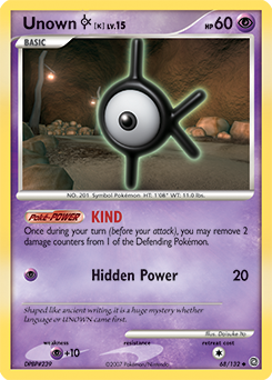 Unown [K] z edície Secret Wonders, karta č.68