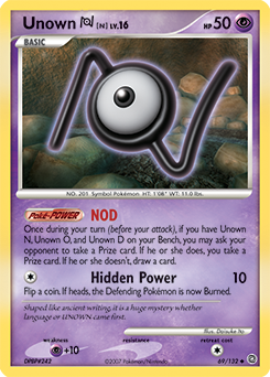 Unown [N] z edície Secret Wonders, karta č.69