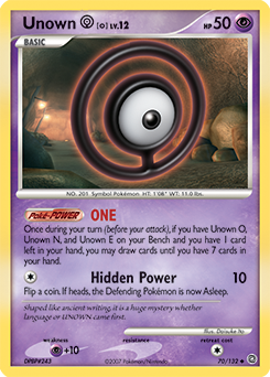 Unown [O] z edície Secret Wonders, karta č.70