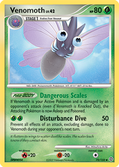 Venomoth z edície Secret Wonders, karta č.73