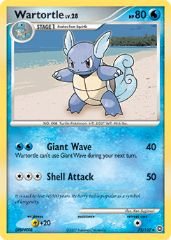 Wartortle z edície Secret Wonders, karta č.75