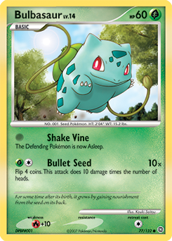 Bulbasaur z edície Secret Wonders, karta č.77