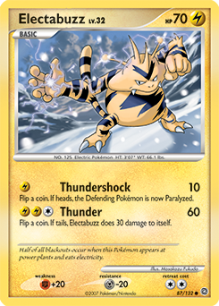 Electabuzz z edície Secret Wonders, karta č.87