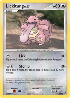 Lickitung z edície Secret Wonders, karta č.91