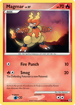 Magmar z edície Secret Wonders, karta č.93