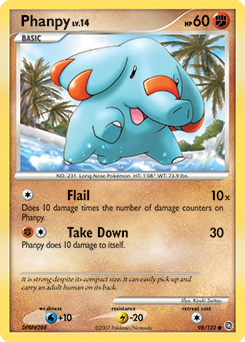 Phanpy z edície Secret Wonders, karta č.98