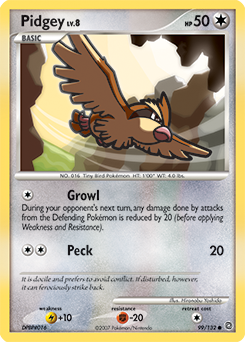 Pidgey z edície Secret Wonders, karta č.99
