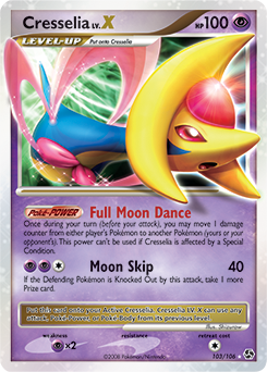 Cresselia LV.X z edície Great Encounters, karta č.103