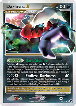 Darkrai LV.X z edície Great Encounters, karta č.104