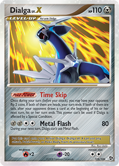 Dialga LV.X z edície Great Encounters, karta č.105