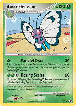 Butterfree z edície Great Encounters, karta č.14