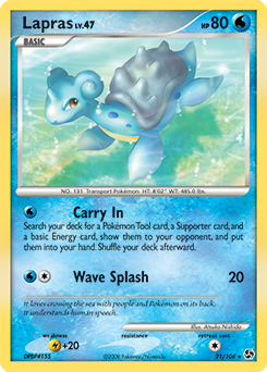 Lapras z edície Great Encounters, karta č.21