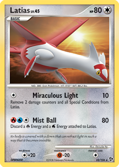 Latias z edície Great Encounters, karta č.22