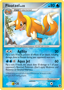 Floatzel z edície Great Encounters, karta č.37