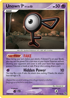 Unown [F] z edície Great Encounters, karta č.56