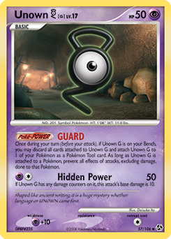 Unown [G] z edície Great Encounters, karta č.57