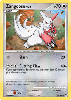 Zangoose z edície Great Encounters, karta č.59