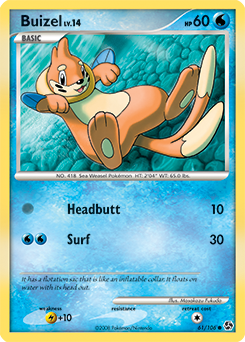 Buizel z edície Great Encounters, karta č.61