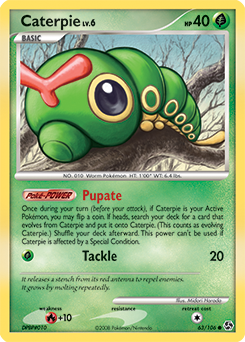 Caterpie z edície Great Encounters, karta č.63