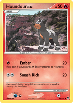 Houndour z edície Great Encounters, karta č.69