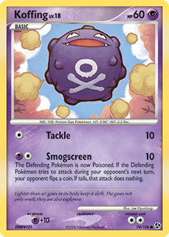 Koffing z edície Great Encounters, karta č.74