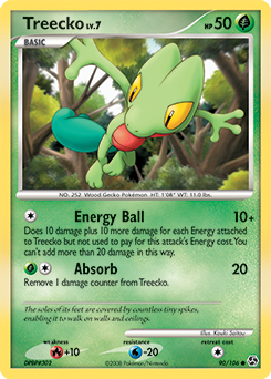Treecko z edície Great Encounters, karta č.90
