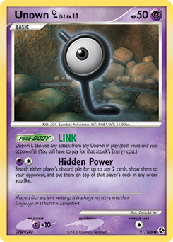 Unown [L] z edície Great Encounters, karta č.91